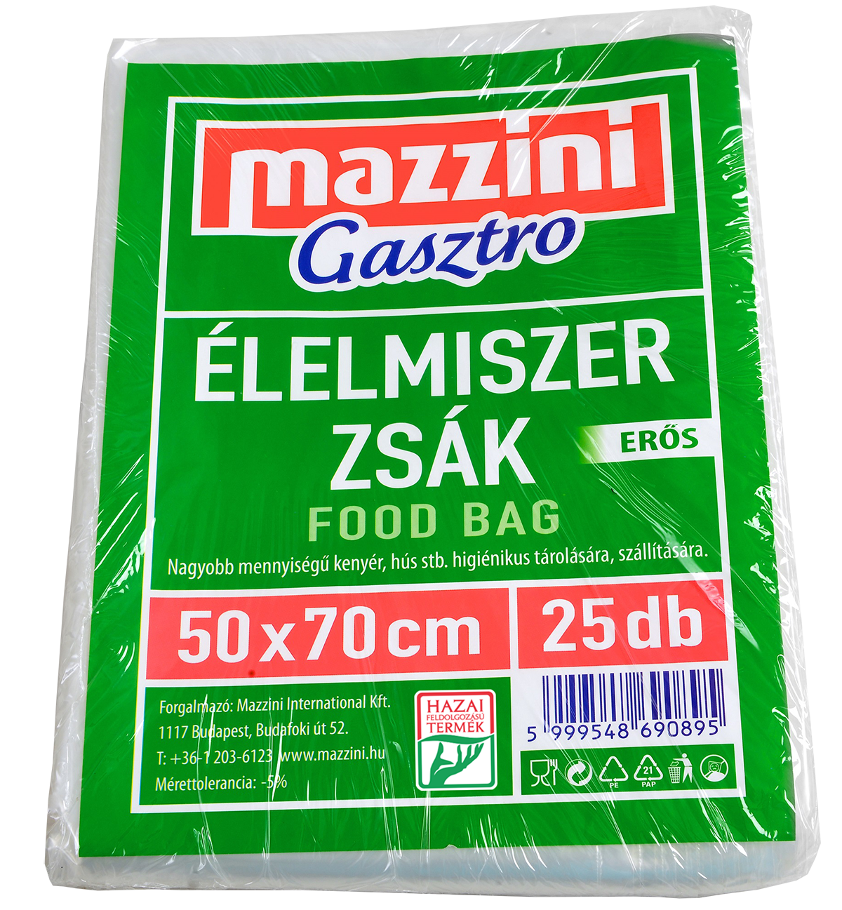 MAZZINI Élelmiszerzsák 50x70cm erős